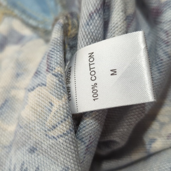 2/$30 Love The Label Floral Denim Corduroy Button Down Shirt - Picture 7 of 7